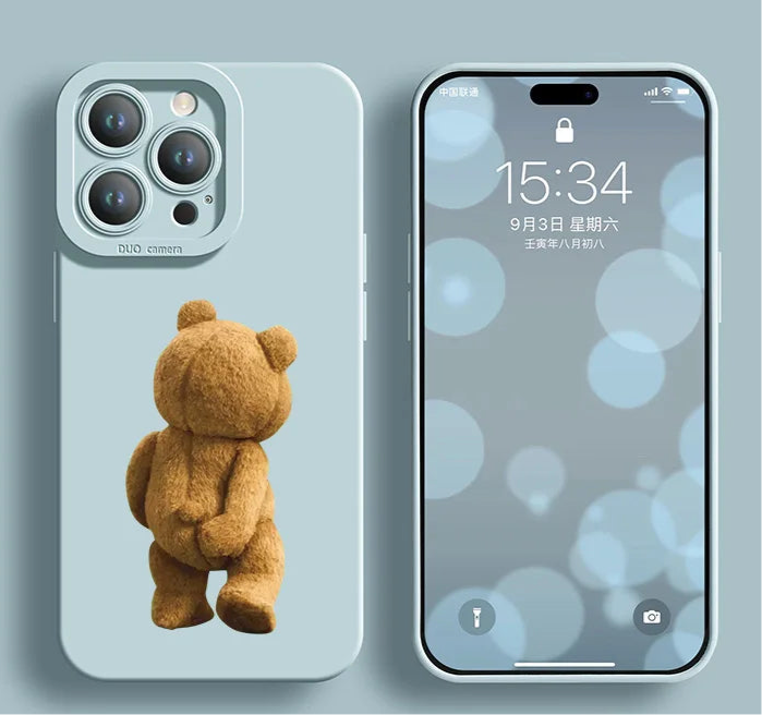 Premium Silicone Bear Case For iPhone, All Around Protection, Shock-proof Resistant Phone Case