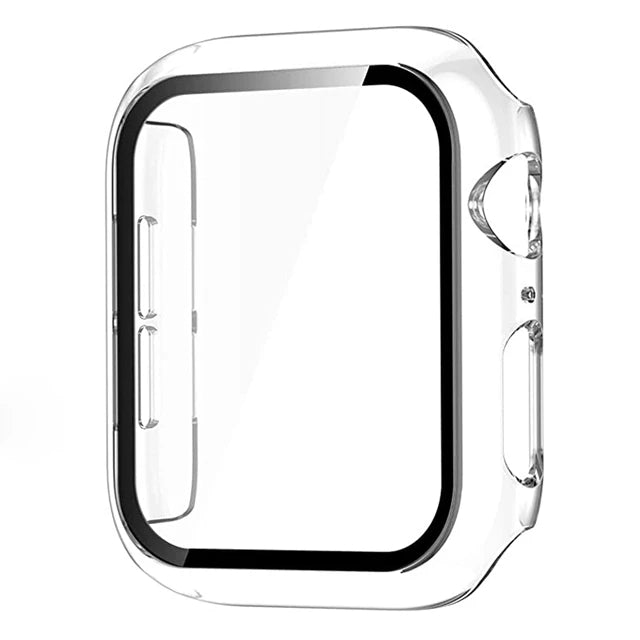Premium Tempered Glass and Case For Apple Watch, 41mm 45mm 42mm 38mm 44mm 40mm, All Around Screen Protector Case for iWatch