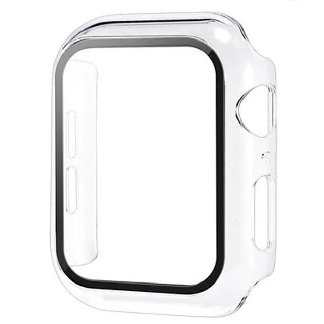 Premium Glass + Cover For Apple Watch series 9 8 7 6 SE 5, iWatch Screen Protector, 44mm 40mm 41mm 45mm 42mm 38mm