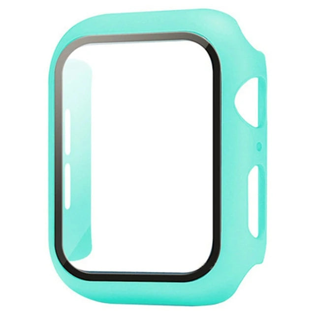 Premium Tempered Glass and Case For Apple Watch, 41mm 45mm 42mm 38mm 44mm 40mm, All Around Screen Protector Case for iWatch