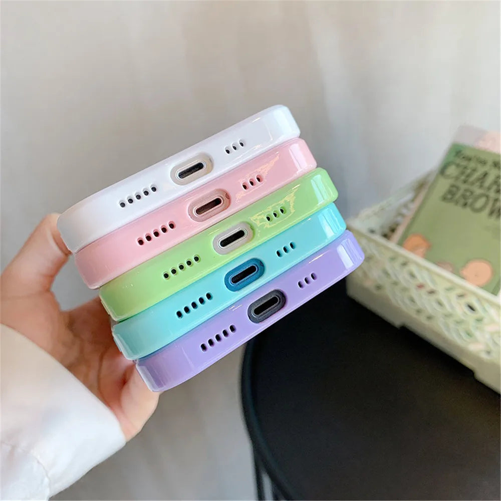 Premium Candy Phone Case, Shockproof Silicone Bumper Phone Case For iPhone, Transparent Material