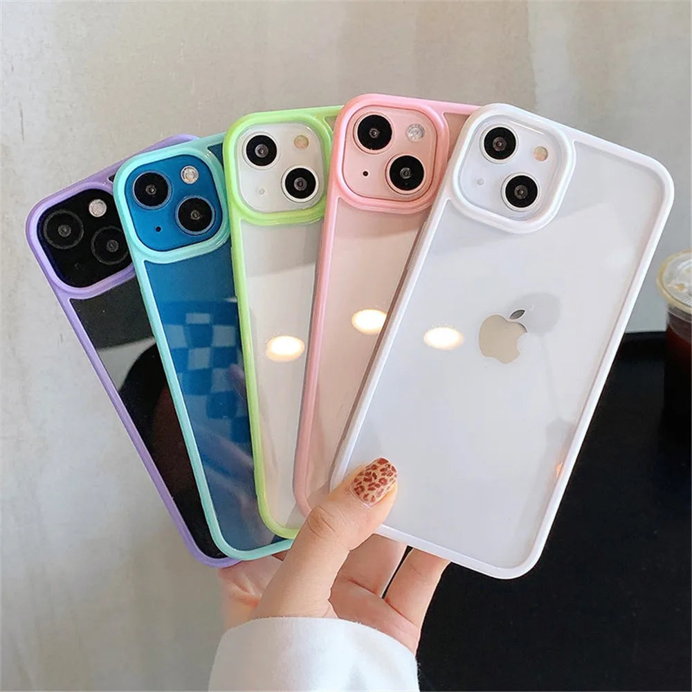 Premium Candy Phone Case, Shockproof Silicone Bumper Phone Case For iPhone, Transparent Material