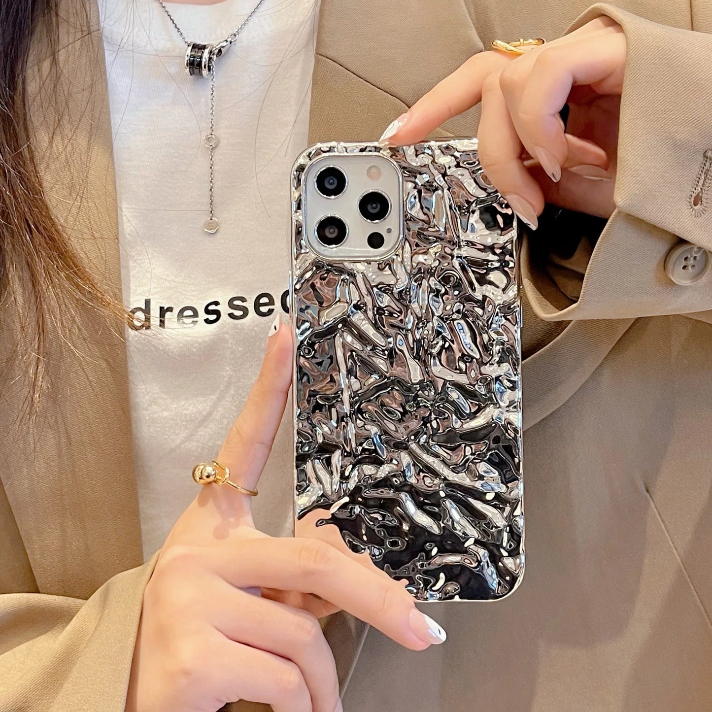 Luxury Silver Tin Foil Case For iPhone