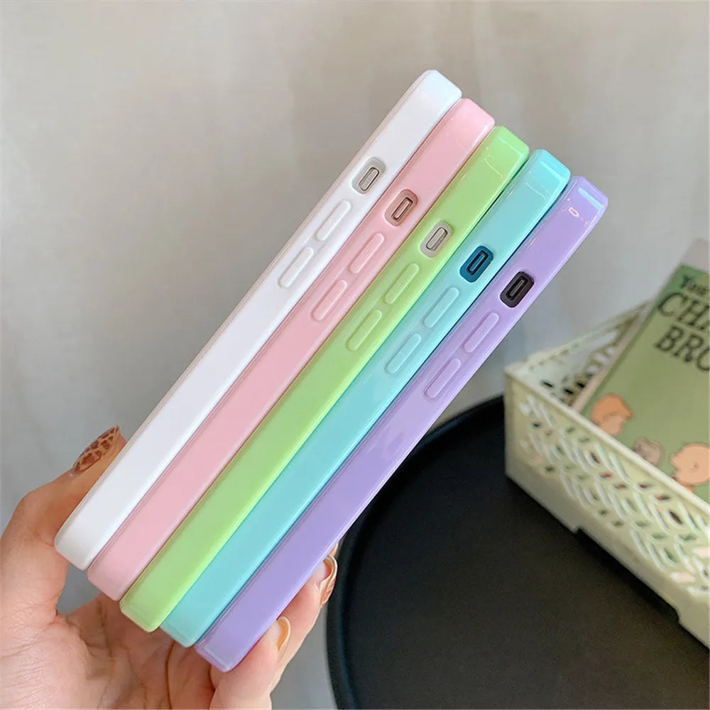 Premium Candy Phone Case, Shockproof Silicone Bumper Phone Case For iPhone, Transparent Material
