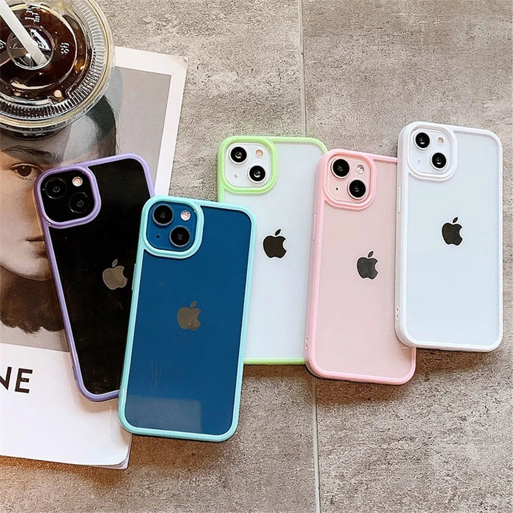 Premium Candy Phone Case, Shockproof Silicone Bumper Phone Case For iPhone, Transparent Material