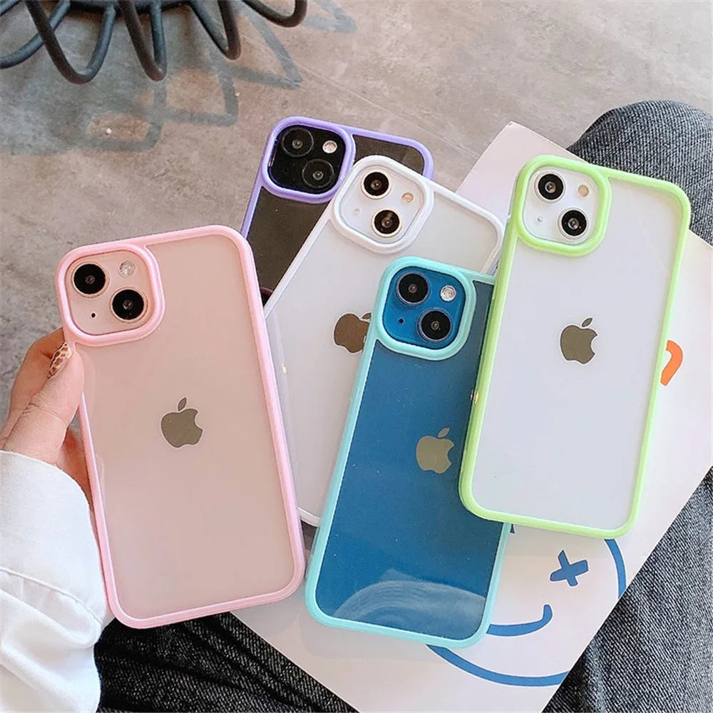 Premium Candy Phone Case, Shockproof Silicone Bumper Phone Case For iPhone, Transparent Material
