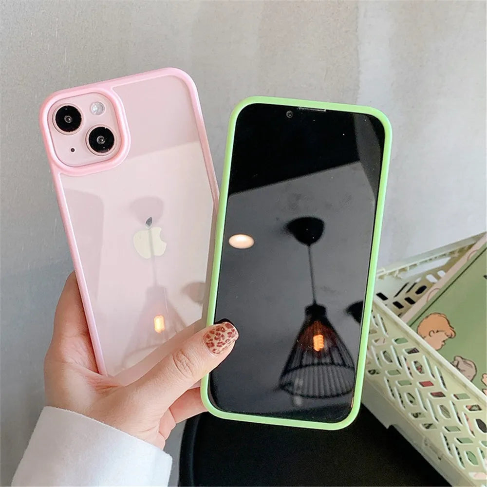 Premium Candy Phone Case, Shockproof Silicone Bumper Phone Case For iPhone, Transparent Material