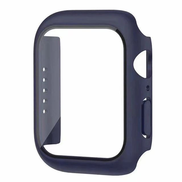 Premium Tempered Glass and Case For Apple Watch, 41mm 45mm 42mm 38mm 44mm 40mm, All Around Screen Protector Case for iWatch