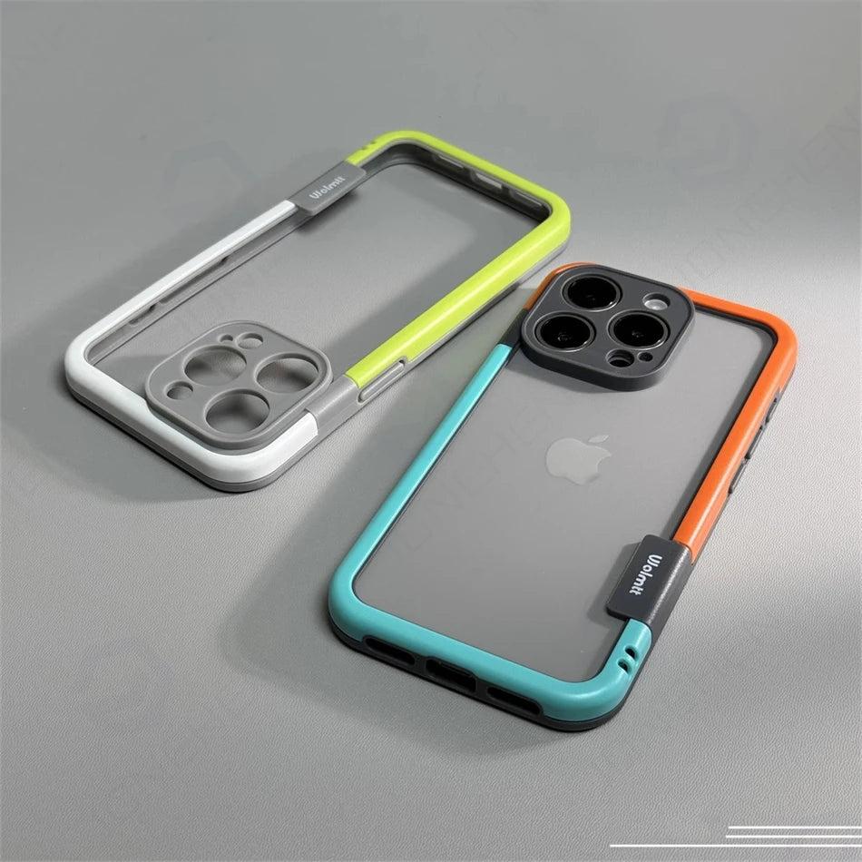 High Quality Dual Color Bumper Case For iPhone, Shockproof Case, Soft Silicone Frame and Camera Lens Protection