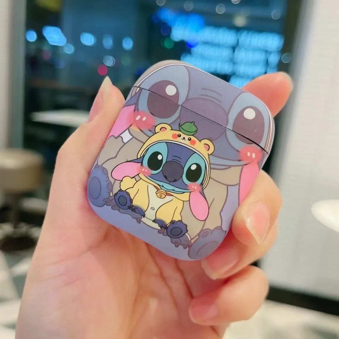 Premium Earphone Accessories For Air Pods, Cartoon Stitch Cover, Unique Design Earphone
