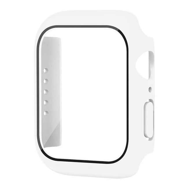 Premium Glass + Cover For Apple Watch series 9 8 7 6 SE 5, iWatch Screen Protector, 44mm 40mm 41mm 45mm 42mm 38mm