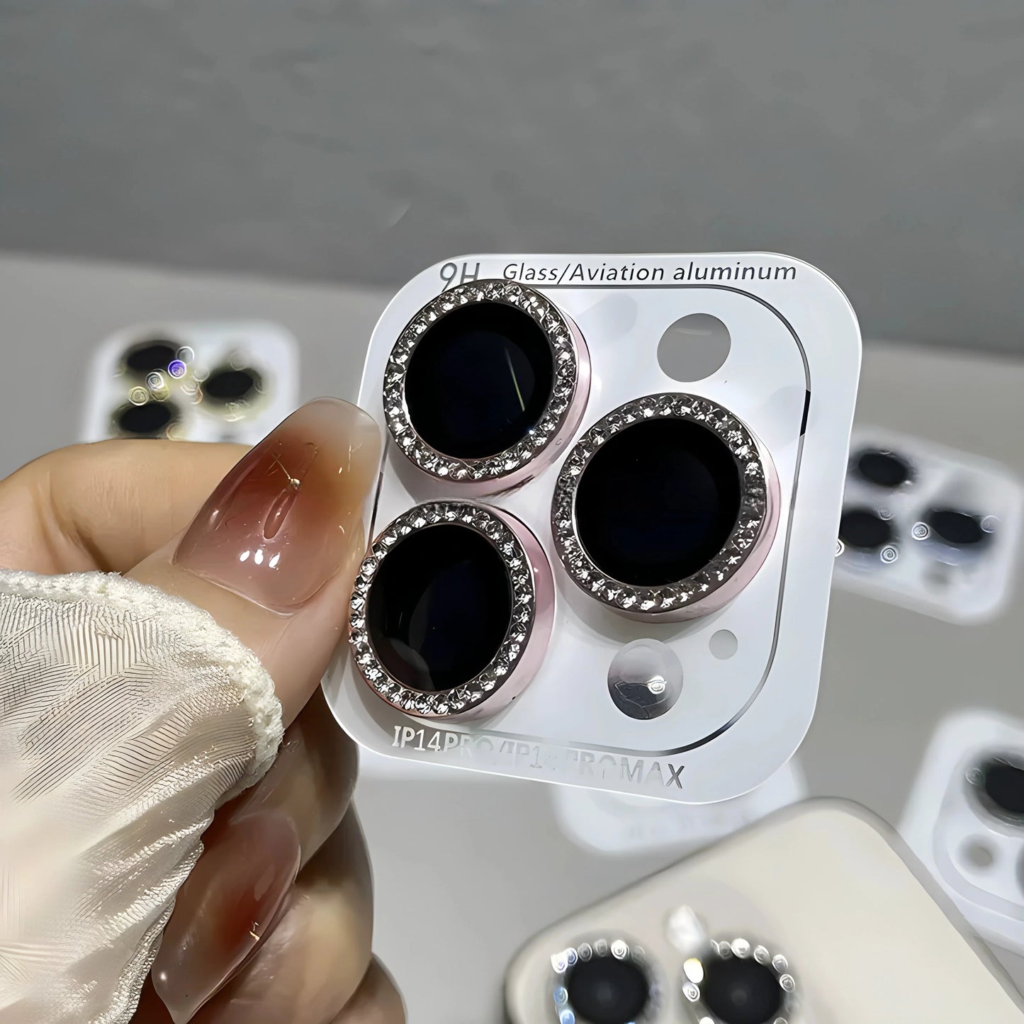 Luxury Diamond Lens Protector For iPhone with Camera Protection Glass.