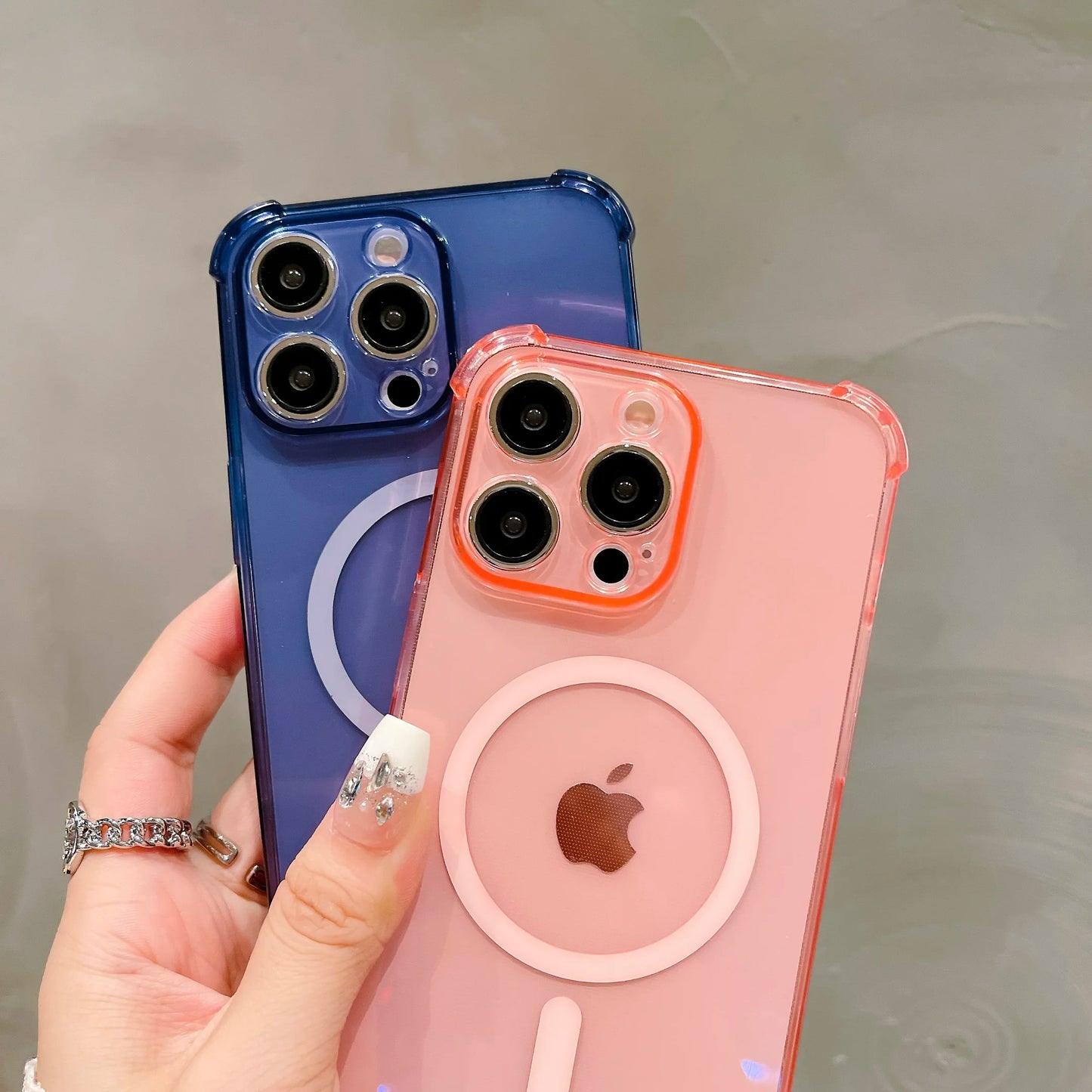 Luxury Wireless Charging Phone Case, MagSafe and Shockproof Phone Case For iPhone, Transparent and Magnetic Bumper Cover