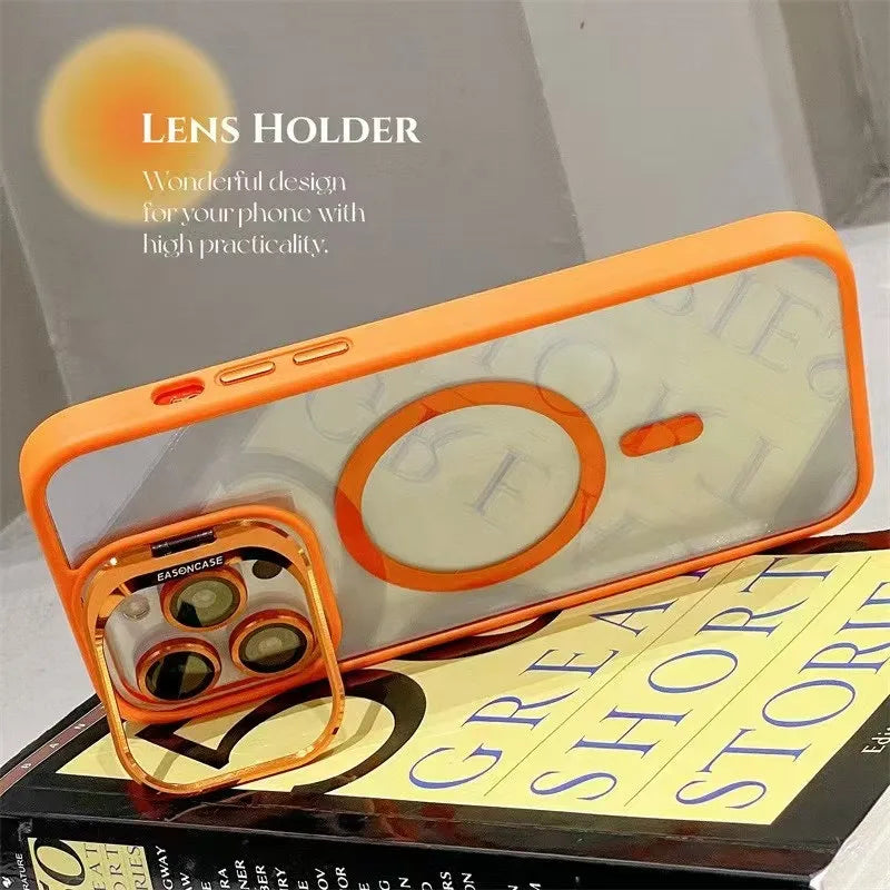 Luxury Magnetic Phone Case for iPhone, Shockproof Resistant, Camera Lens Protection, Full Back Cover Protection
