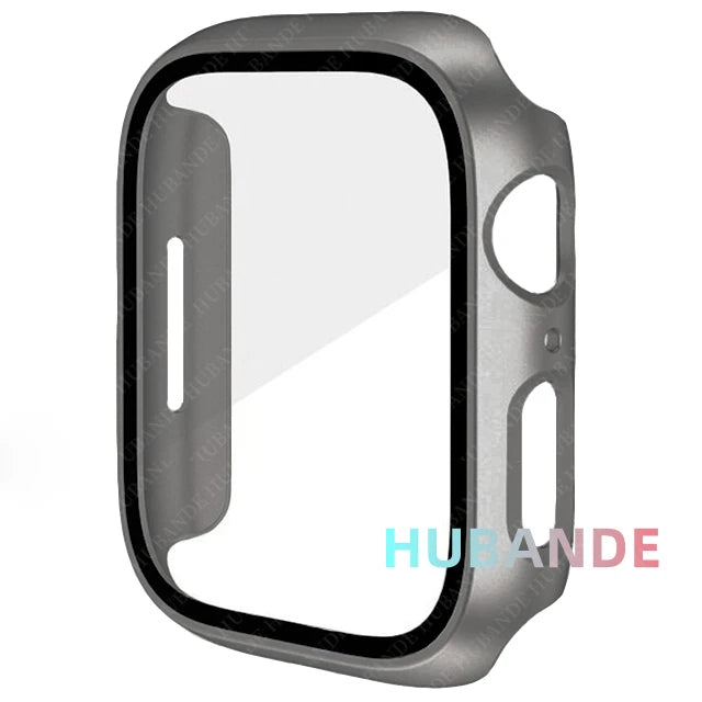 Premium Glass + Cover For Apple Watch series 9 8 7 6 SE 5, iWatch Screen Protector, 44mm 40mm 41mm 45mm 42mm 38mm