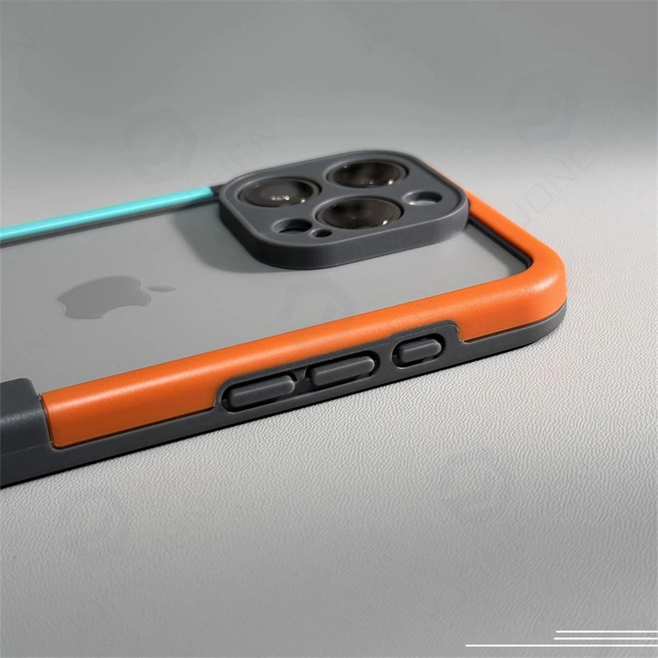 High Quality Dual Color Bumper Case For iPhone, Shockproof Case, Soft Silicone Frame and Camera Lens Protection