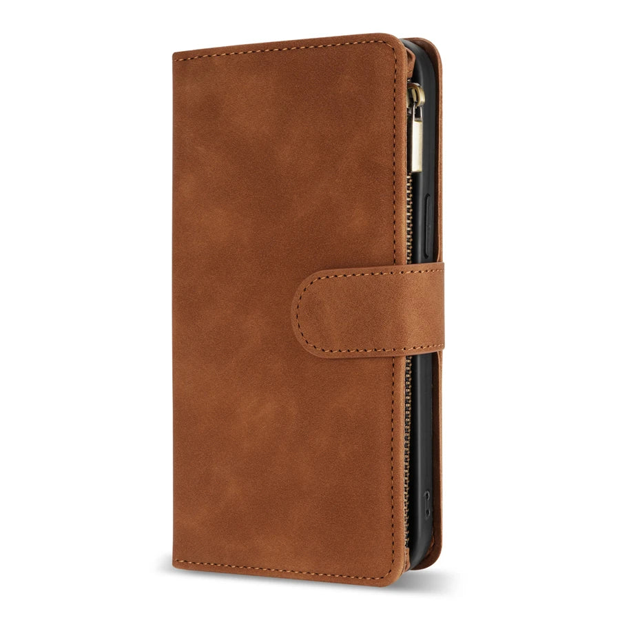 Premium Leather Case for iPhone, Wallet Multi-card Stand, Magnetic Flip Leather Case, 360 Protection