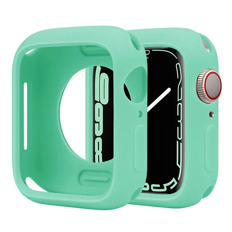 Premium Soft Silicone Case for Apple Watch 9 8 7 6 5, Series 44mm 40mm 41mm.