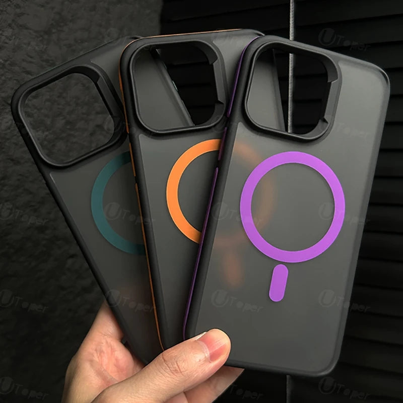 High Quality Translucent Silicone, Magnetic Phone Case For iPhone, Shockproof Bumper Cover, All Around Protection