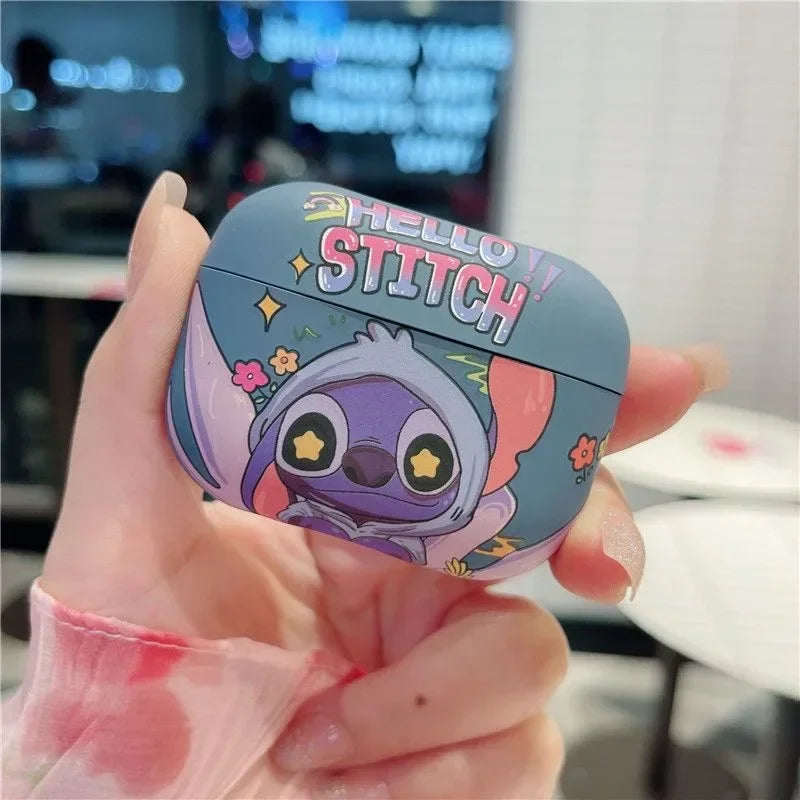 Premium Earphone Accessories For Air Pods, Cartoon Stitch Cover, Unique Design Earphone