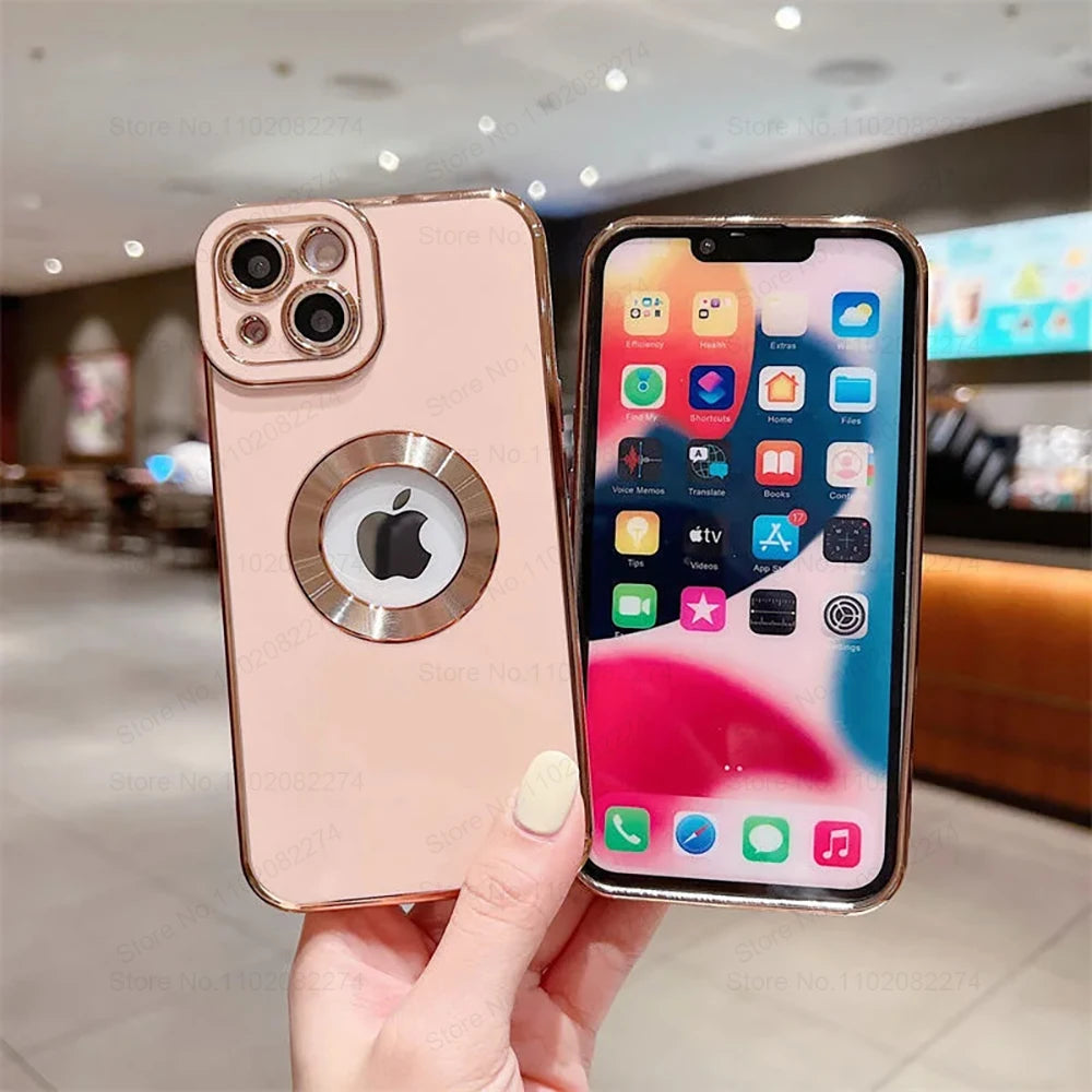 Luxury Silicone Case, Shockproof Resistant Phone Cases For iPhone, Soft Cover, Camera Lens Protection