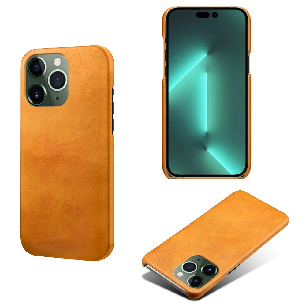 Luxury Slim Leather for iPhone, Soft Material, Shockproof Resistant Phone Case, All Around Protection Case