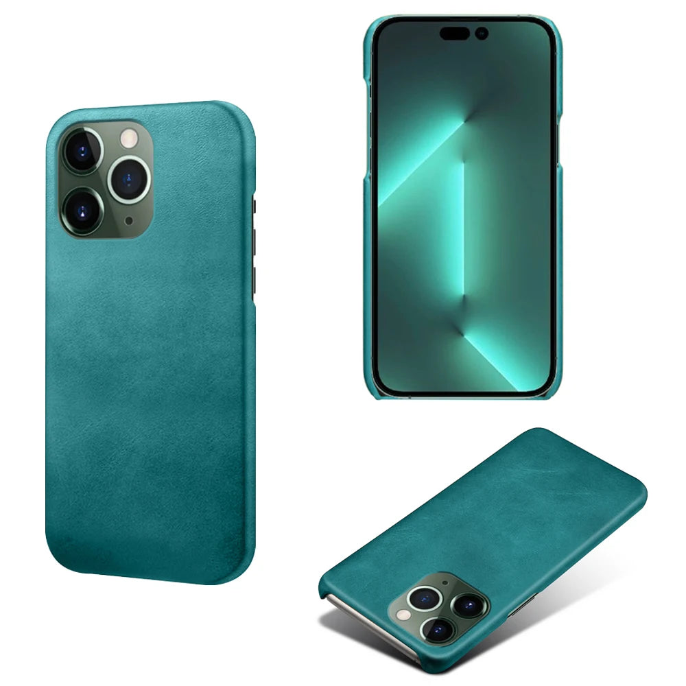 Luxury Slim Leather for iPhone, Soft Material, Shockproof Resistant Phone Case, All Around Protection Case