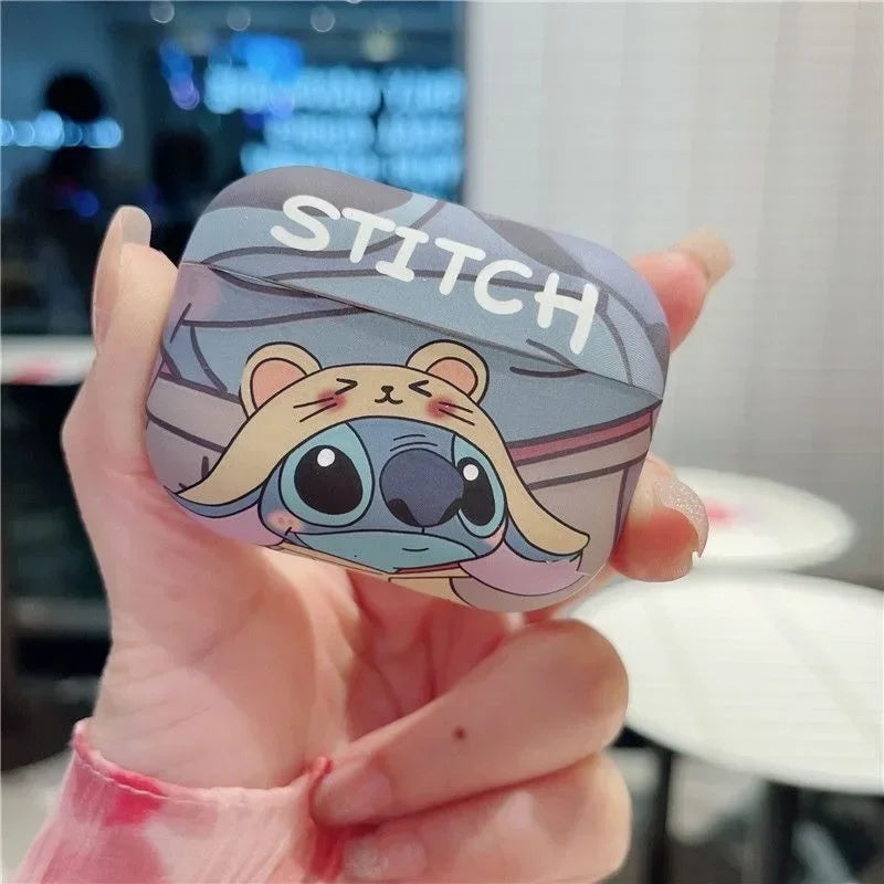 Premium Earphone Accessories For Air Pods, Cartoon Stitch Cover, Unique Design Earphone