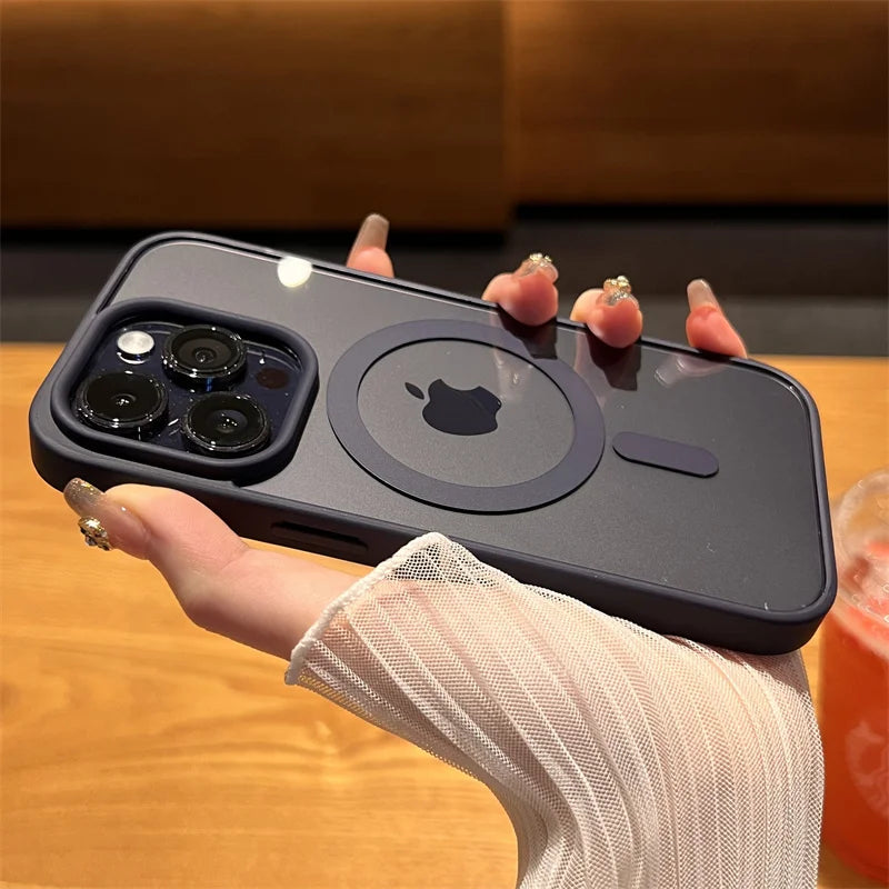 Luxury Magnetic and Wireless Charging Phone Case, Magsafe Case for iPhone, Shockproof and Soft Transparent Bumper Cover