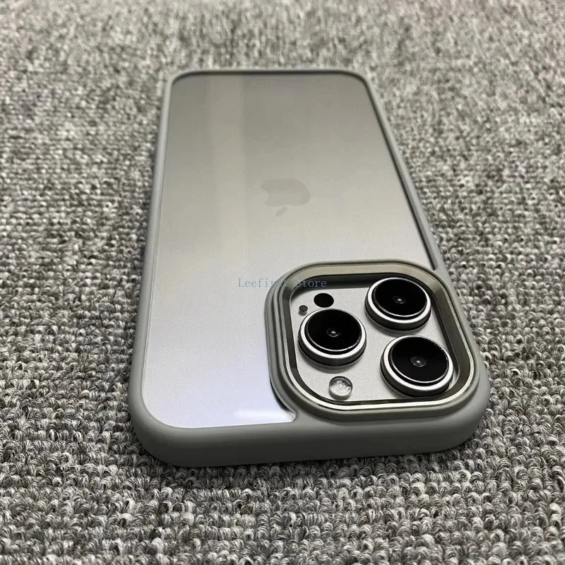 High Quality Transparent Silicone Phone Case for iPhone, Metal Frame Case, Shockproof Bumper Cover
