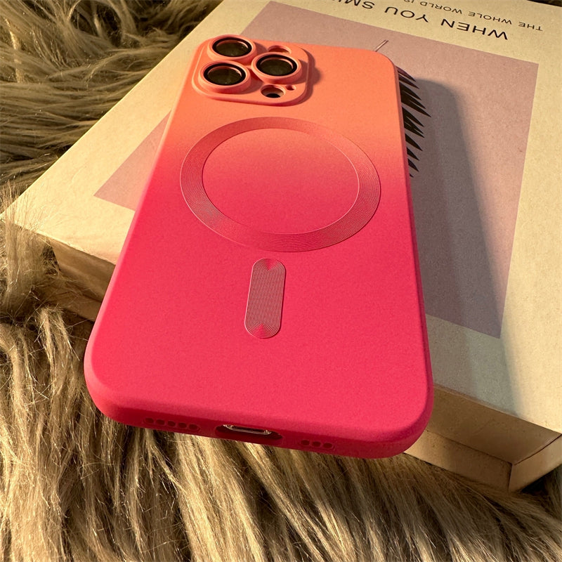 Luxury iPhone Case, MagSafe and Wireless Charging Phone Case For iPhone 11 12 13 14 Pro Max Plus, Soft and Magnetic Silicone Cover