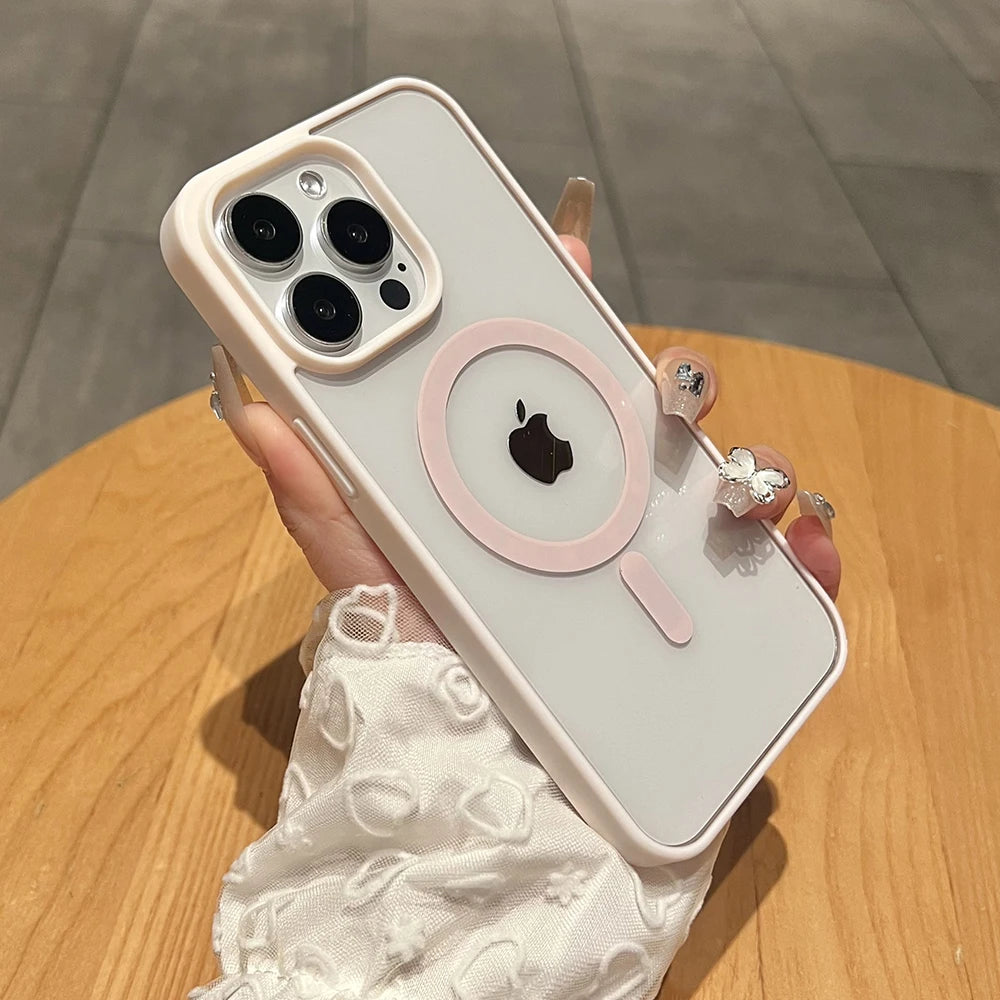 High Quality Phone Case, Magnetic Charging Phone Case for iPhone, Matte Material and Shockproof Case