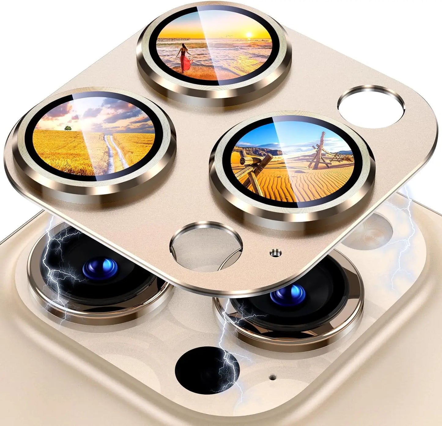 High Quality Titanium Camera Lens Protector, Anti-Scratch and Anti-Fingerprint Camera Protection