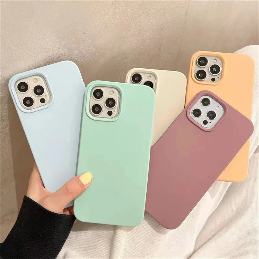 Luxury Silicone Case for iPhone, Full Logo Cover, Unique Colors, All Around Protection Phone Case