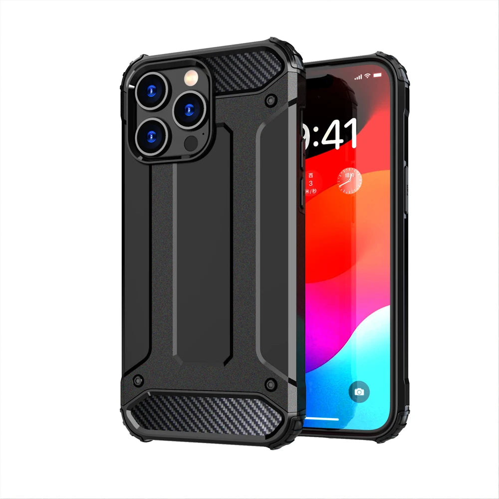 Military Armor Case For iPhone, Shockproof Protection Back Cover, Anti-finger Print Phone Case