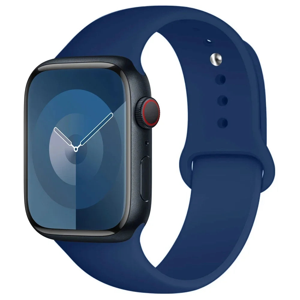 High Quality Silicone Strap For Apple Watch, 44mm 45mm 40mm 41mm 42-38mm 45 mm and series 8 7 6 5 4 3 SE 9 Ultra 2 49mm