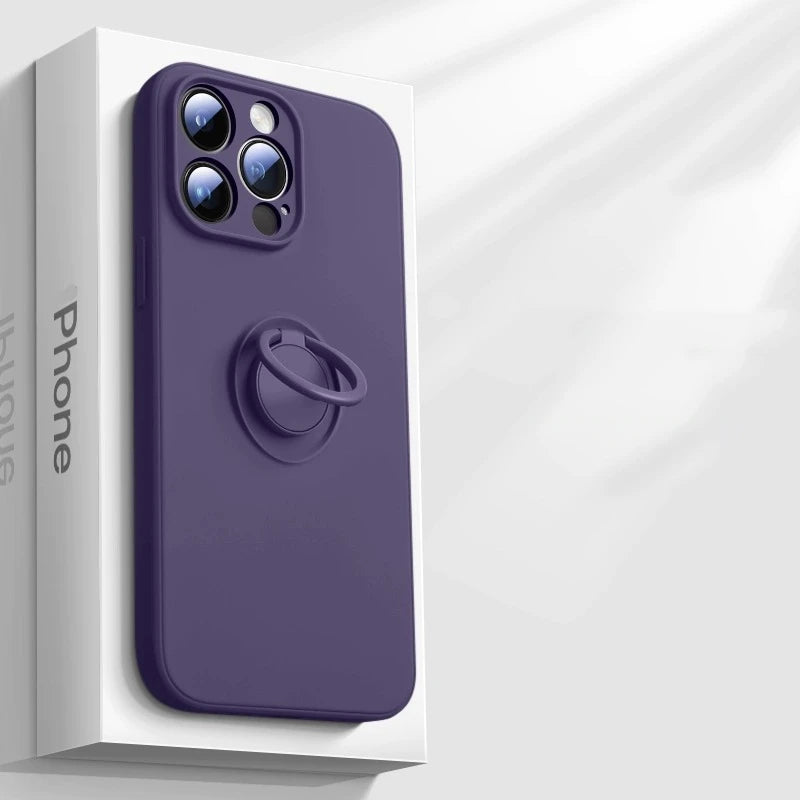 Luxury Silicone Case For iPhone With Ring