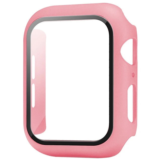 Premium Glass + Case For Apple Watch 8 7 6 SE 5 9 iWatch, Screen Protector for Apple watch, 44mm 45mm 41mm 40mm 42mm 38mm.