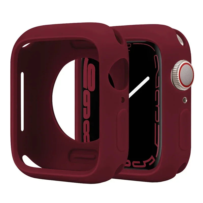 Premium Soft Silicone Case for Apple Watch 9 8 7 6 5, Series 44mm 40mm 41mm.