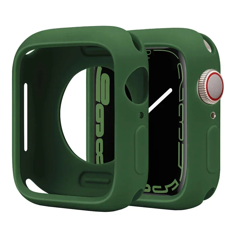Premium Soft Silicone Case for Apple Watch 9 8 7 6 5, Series 44mm 40mm 41mm.