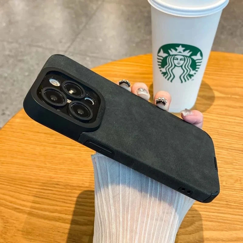 High Quality Silicone Leather Phone Case For iPhone 15 16 12 11 14, Camera Lens Protection Bumper Full Cover