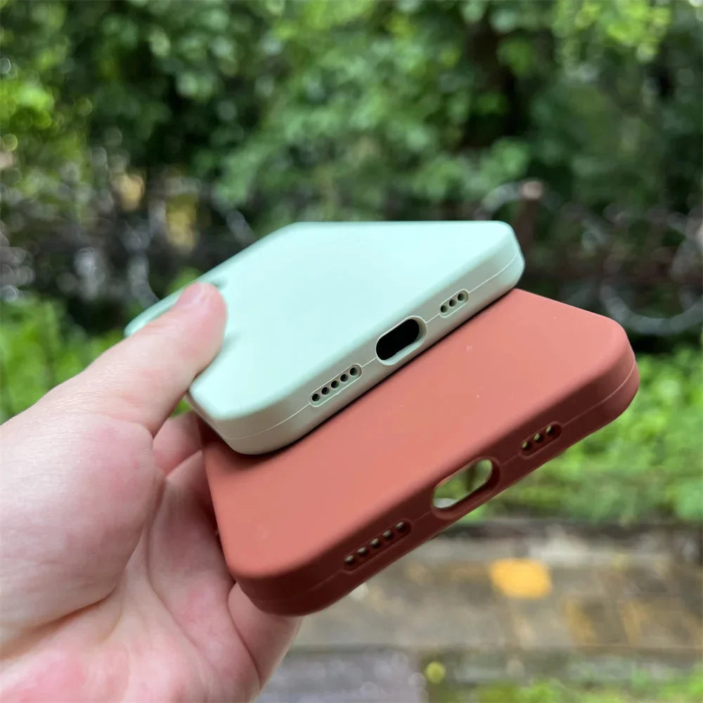 Luxury Silicone Case for iPhone, Full Logo Cover, Unique Colors, All Around Protection Phone Case