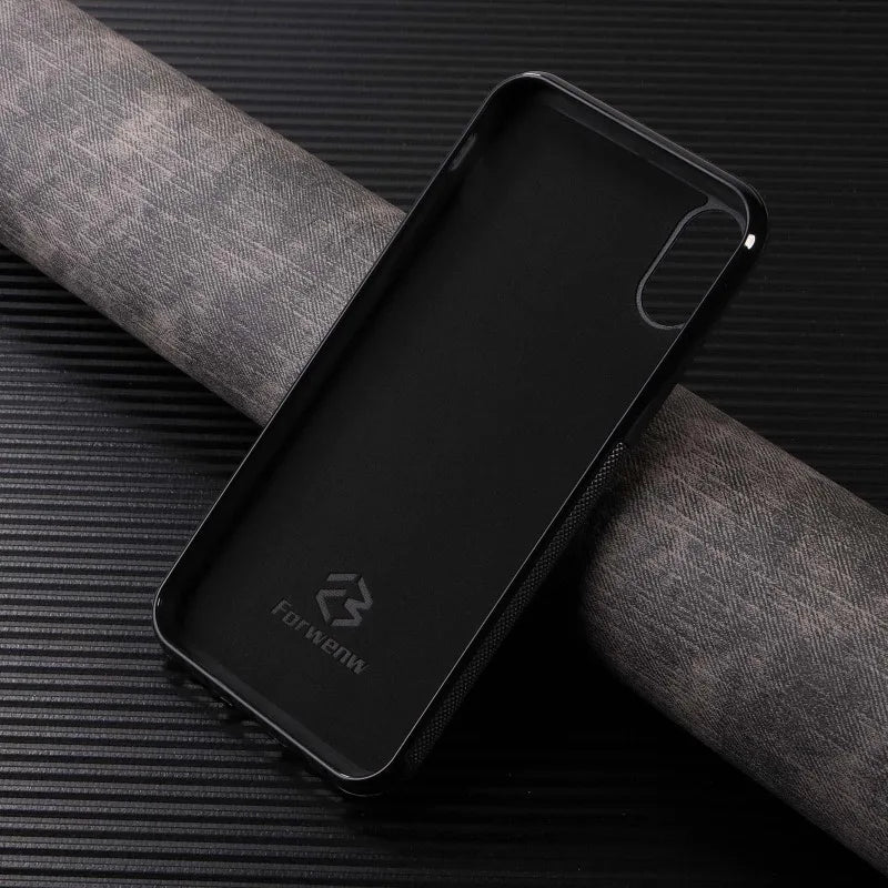 Luxury Leather Case for iPhone with Card Holder Slot, Soft Leather, All Around Protection Phone Case