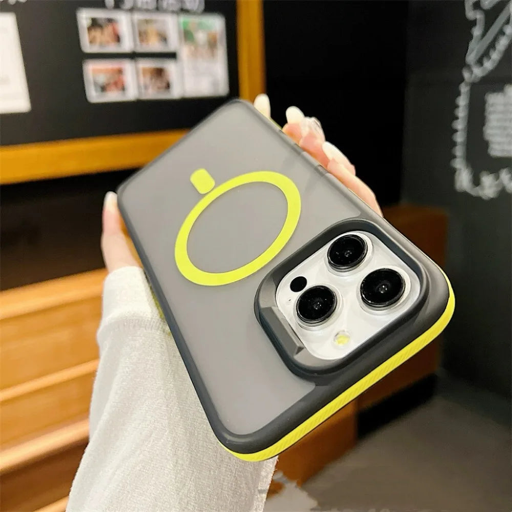 Luxury Magnetic and Magsafe Phone Case for iPhone, Translucent Material, Shockproof Case, Wireless and Magnetic Charging