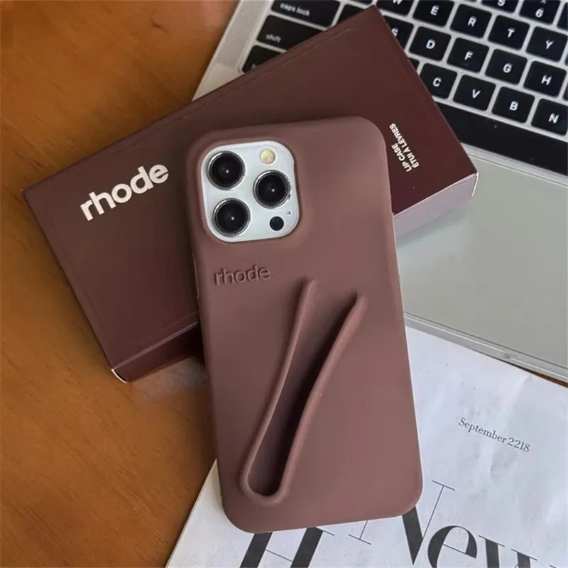 High Quality Soft Silicone Phone Case with Portable Lipstick Holder, Unique Design and Color, High Quality Cover and Premium Material