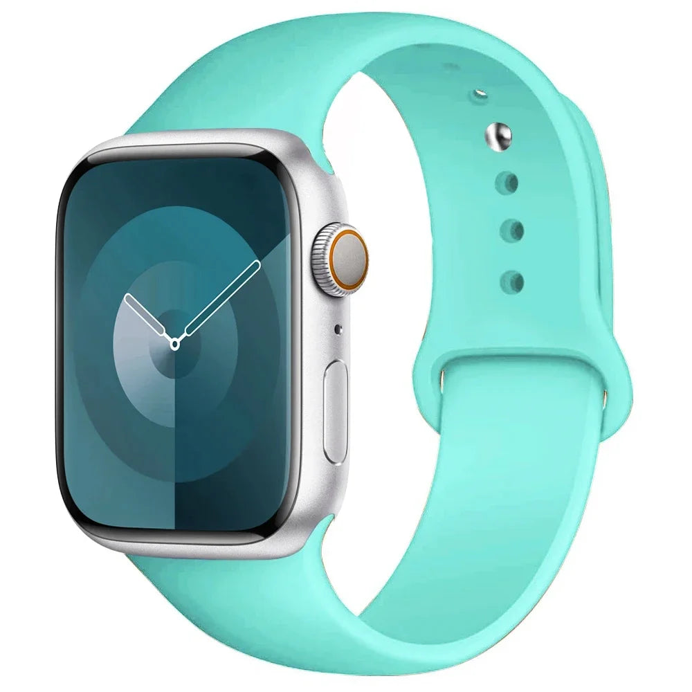 High Quality Silicone Strap For Apple Watch, 44mm 45mm 40mm 41mm 42-38mm 45 mm and series 8 7 6 5 4 3 SE 9 Ultra 2 49mm
