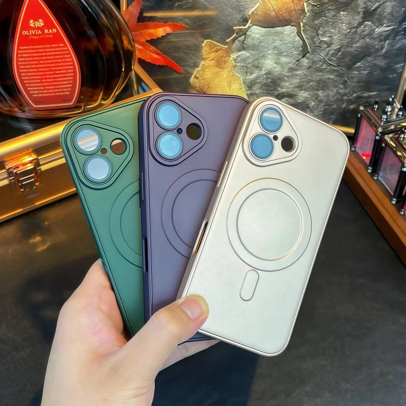 Premium Magnetic Silicone Phone Case For iPhone, Mag Safe Wireless Charging Case, Shockproof Resistant Case