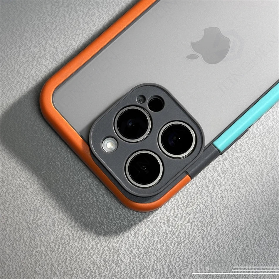 High Quality Dual Color Bumper Case For iPhone, Shockproof Case, Soft Silicone Frame and Camera Lens Protection