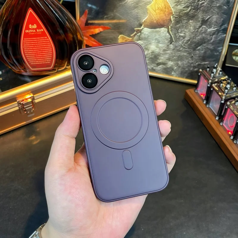 Premium Magnetic Silicone Phone Case For iPhone, Mag Safe Wireless Charging Case, Shockproof Resistant Case
