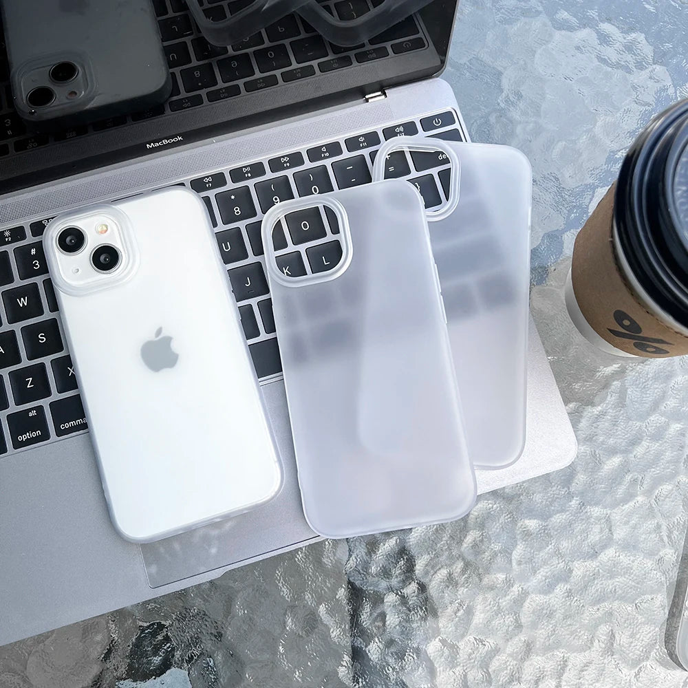 High Quality Soft TPU Matte Phone Case for iPhone, Transparent Material, Shock-proof Resistant Phone Case